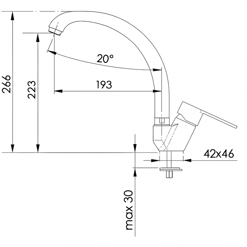 Casa si Gradina - Sanitare - Lavoar baie si accesorii - Baterii sanitare - Baterie chiuveta bucatarie Remer Rubinetterie Winner W42, montaj pe chiuveta, pipa inalta si pivotanta, ceramic - Infinity.ro