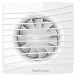 Casa si Gradina - Sanitare - Suporturi si accesorii baie - Sisteme de ventilatie - Ventilator baie VentEurope FANCY100BDHT, 100 mm, debit 90 mc/h, clapeta anti-retur, temporizator, senzor de umiditate - Infinity.ro