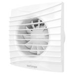 Casa si Gradina - Sanitare - Suporturi si accesorii baie - Sisteme de ventilatie - Ventilator baie VentEurope FANCY100BDHT, 100 mm, debit 90 mc/h, clapeta anti-retur, temporizator, senzor de umiditate - Infinity.ro