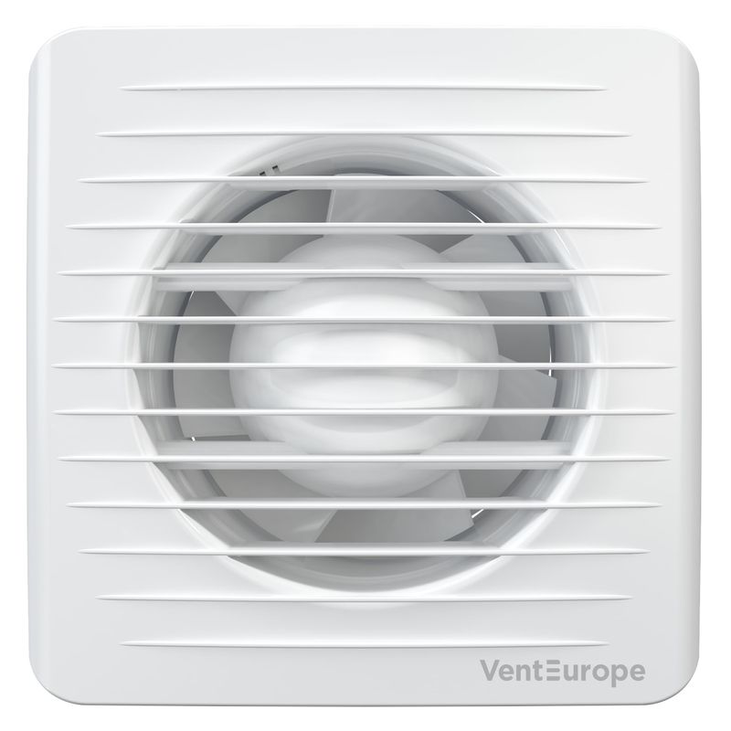 Casa si Gradina - Sanitare - Suporturi si accesorii baie - Sisteme de ventilatie - Ventilator baie VentEurope CLASSIC100BDHT, 100 mm, clapeta anti-retur, temporizator, senzor de umiditate, 97 mc/h - Infinity.ro