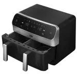 Electronice si Electrocasnice - Electrocasnice bucatarie - Aparate de gatit & desert - Friteuze - Friteuza Beko ExpertFry FRL6488, dubla cu aer cald, 3in1, 9.5L, 2400 W, Touch Control, 9 programe, Geam transparent - Infinity.ro