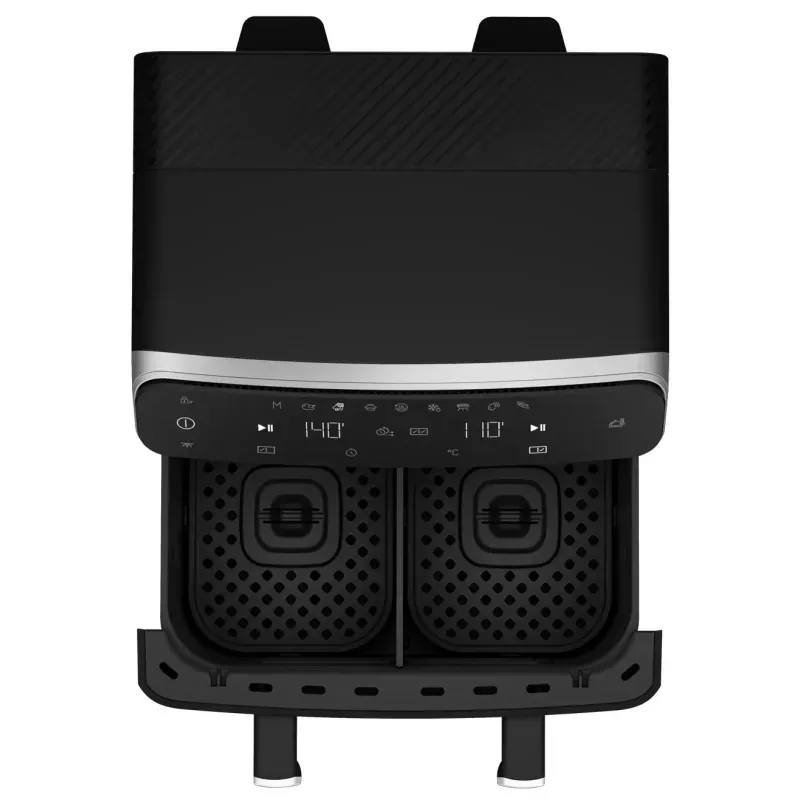 Electronice si Electrocasnice - Electrocasnice bucatarie - Aparate de gatit & desert - Friteuze - Friteuza Beko ExpertFry FRL6488, dubla cu aer cald, 3in1, 9.5L, 2400 W, Touch Control, 9 programe, Geam transparent - Infinity.ro