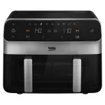 Electronice si Electrocasnice - Electrocasnice bucatarie - Aparate de gatit & desert - Friteuze - Friteuza Beko ExpertFry FRL6488, dubla cu aer cald, 3in1, 9.5L, 2400 W, Touch Control, 9 programe, Geam transparent - Infinity.ro