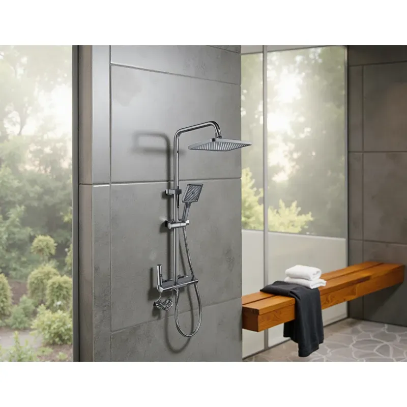 Casa si Gradina - Sanitare - Cazi si cabine de dus - Coloane si seturi de dus - Coloana de dus La Brocca BAS002, 4 functii, Display LCD, Montare rapida, Jet reglabil,functie ploaie, Functie bideu - Infinity.ro