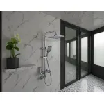 Casa si Gradina - Sanitare - Cazi si cabine de dus - Coloane si seturi de dus - Coloana de dus La Brocca BAS002, 4 functii, Display LCD, Montare rapida, Jet reglabil,functie ploaie, Functie bideu - Infinity.ro
