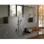 Casa si Gradina - Sanitare - Cazi si cabine de dus - Coloane si seturi de dus - Coloana de dus La Brocca BAS002, 4 functii, Display LCD, Montare rapida, Jet reglabil,functie ploaie, Functie bideu - Infinity.ro