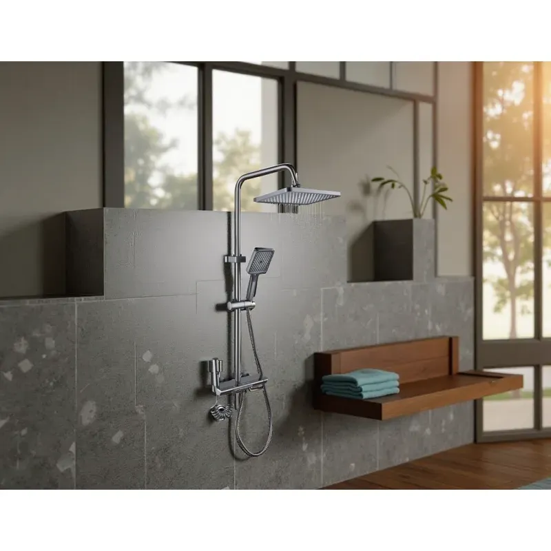 Casa si Gradina - Sanitare - Cazi si cabine de dus - Coloane si seturi de dus - Coloana de dus La Brocca BAS002, 4 functii, Display LCD, Montare rapida, Jet reglabil,functie ploaie, Functie bideu - Infinity.ro