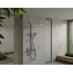 Casa si Gradina - Sanitare - Cazi si cabine de dus - Coloane si seturi de dus - Coloana de dus La Brocca BAS002, 4 functii, Display LCD, Montare rapida, Jet reglabil,functie ploaie, Functie bideu - Infinity.ro