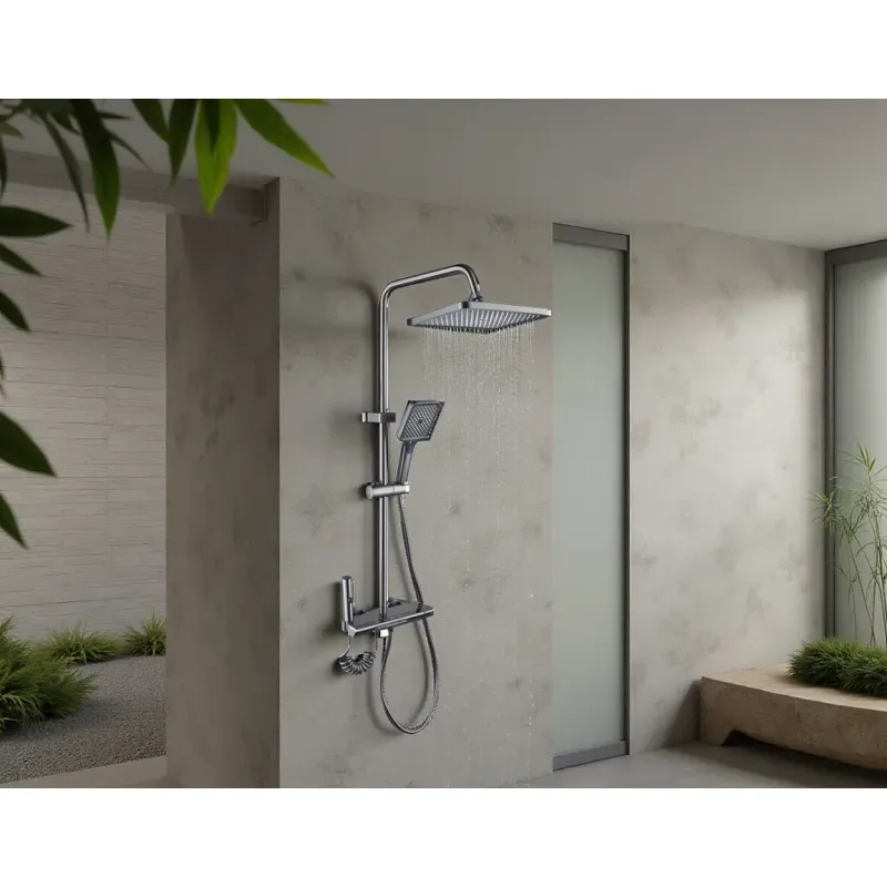 Casa si Gradina - Sanitare - Cazi si cabine de dus - Coloane si seturi de dus - Coloana de dus La Brocca BAS002, 4 functii, Display LCD, Montare rapida, Jet reglabil,functie ploaie, Functie bideu - Infinity.ro