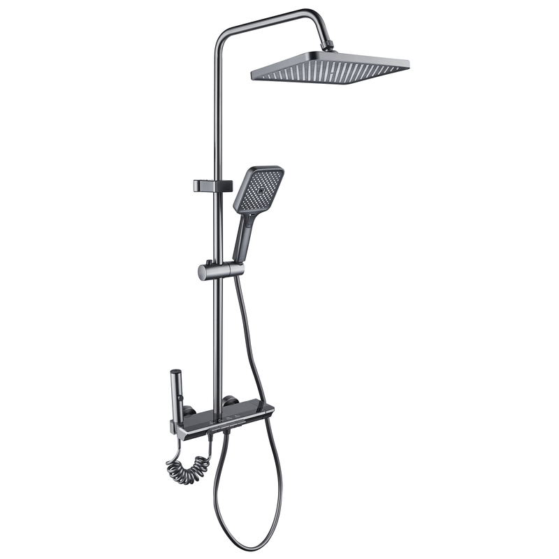 Casa si Gradina - Sanitare - Cazi si cabine de dus - Coloane si seturi de dus - Coloana de dus La Brocca BAS002, 4 functii, Display LCD, Montare rapida, Jet reglabil,functie ploaie, Functie bideu - Infinity.ro