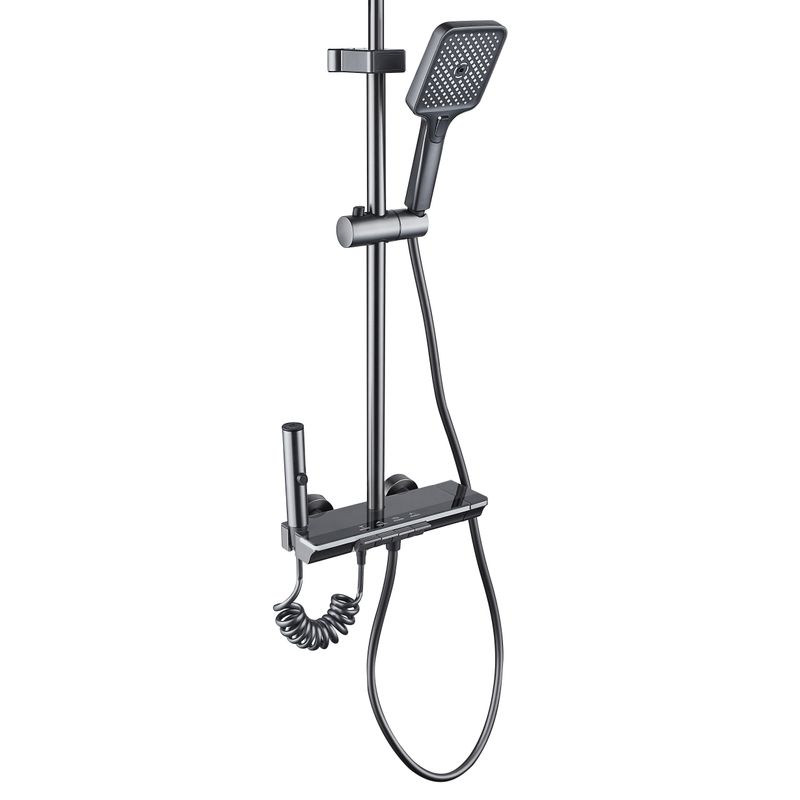 Casa si Gradina - Sanitare - Cazi si cabine de dus - Coloane si seturi de dus - Coloana de dus La Brocca BAS002, 4 functii, Display LCD, Montare rapida, Jet reglabil,functie ploaie, Functie bideu - Infinity.ro