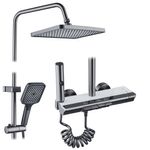 Casa si Gradina - Sanitare - Cazi si cabine de dus - Coloane si seturi de dus - Coloana de dus La Brocca BAS003, 4 functii, Display LCD, Montare rapida, Jet reglabil, functie ploaie, Functie bideu - Infinity.ro