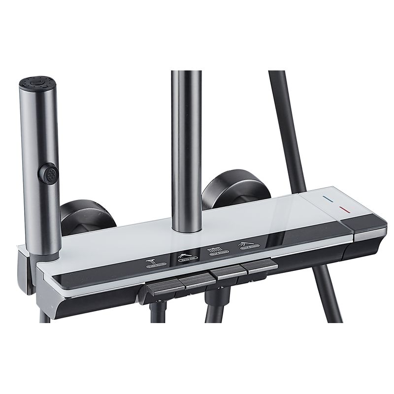 Casa si Gradina - Sanitare - Cazi si cabine de dus - Coloane si seturi de dus - Coloana de dus La Brocca BAS003, 4 functii, Display LCD, Montare rapida, Jet reglabil, functie ploaie, Functie bideu - Infinity.ro