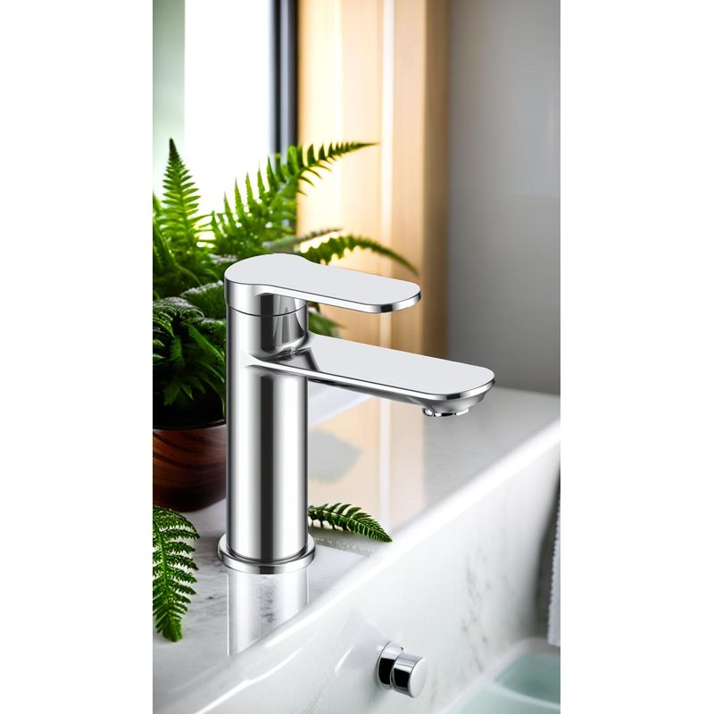 Casa si Gradina - Sanitare - Lavoar baie si accesorii - Baterii sanitare - Baterie chiuveta baie La Brocca MILANO P700D105, Monocomanda, Design slim, Racorduri incluse, Economie de apa, alama - Infinity.ro