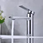 Casa si Gradina - Sanitare - Lavoar baie si accesorii - Baterii sanitare - Baterie chiuveta baie La Brocca ROMA P800D105, Monocomanda, Design slim, Racorduri incluse, Economie de apa, alama - Infinity.ro