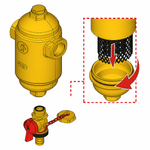 Casa si Gradina - Sanitare - Instalatii hidro - Sisteme filtrare instalatii - Separator de namol Giacomini R146DY106, flansat, DN65, 17, 5 m³/h, anti colmatare, curatare rapida, otel - Infinity.ro