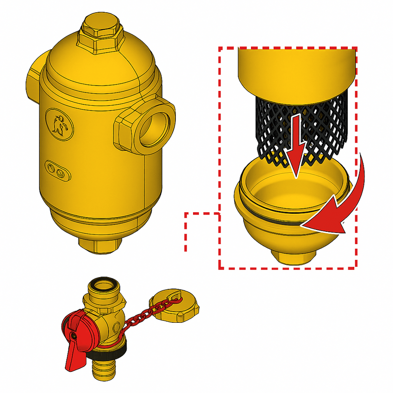 Casa si Gradina - Sanitare - Instalatii hidro - Sisteme filtrare instalatii - Separator de namol Giacomini R146DY106, flansat, DN65, 17, 5 m³/h, anti colmatare, curatare rapida, otel - Infinity.ro