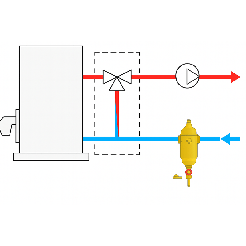 Casa si Gradina - Sanitare - Instalatii hidro - Sisteme filtrare instalatii - Separator de namol Giacomini R146DY106, flansat, DN65, 17, 5 m³/h, anti colmatare, curatare rapida, otel - Infinity.ro