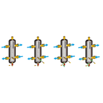 Casa si Gradina - Sanitare - Instalatii hidro - Sisteme filtrare instalatii - Separator hidraulic magnetic multifunctional Giacomini R146IM007, cu racorduri filetate RC 1" 1/2, max. 6 m³/h, 4.5 l - Infinity.ro