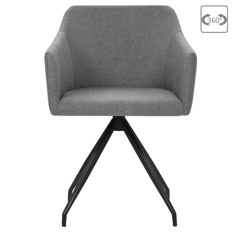 Casa si Gradina - Mobilier - Scaune si fotolii - Scaune - Scaune de bucatarie pivotante, 2 buc., gri deschis, textil - Infinity.ro