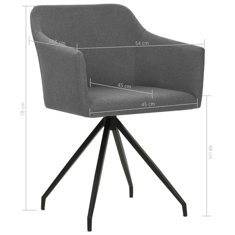 Casa si Gradina - Mobilier - Scaune si fotolii - Scaune - Scaune de bucatarie pivotante, 2 buc., gri deschis, textil - Infinity.ro
