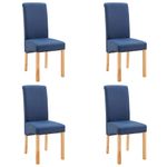 Casa si Gradina - Mobilier - Scaune si fotolii - Scaune - Scaune de bucatarie, 4 buc., albastru, material textil - Infinity.ro