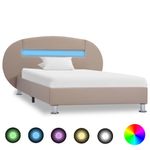 Casa si Gradina - Mobilier - Paturi si accesorii - Paturi - Cadru de pat cu LED, cappuccino, 100 x 200 cm, piele ecologica - Infinity.ro