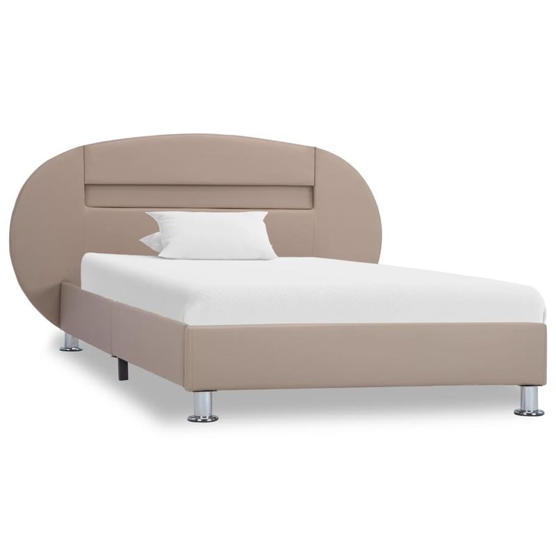 Casa si Gradina - Mobilier - Paturi si accesorii - Paturi - Cadru de pat cu LED, cappuccino, 100 x 200 cm, piele ecologica - Infinity.ro