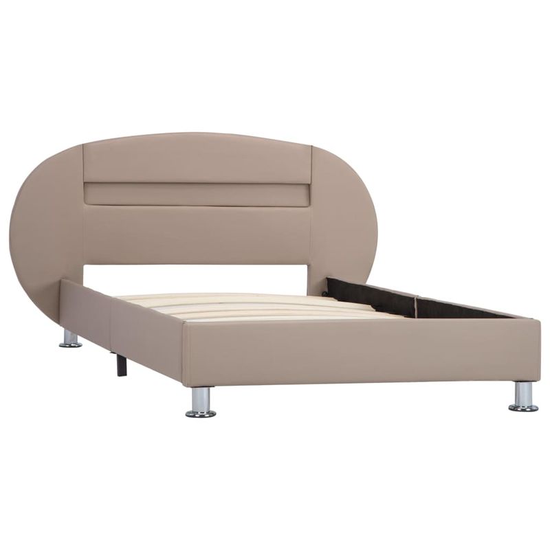 Casa si Gradina - Mobilier - Paturi si accesorii - Paturi - Cadru de pat cu LED, cappuccino, 100 x 200 cm, piele ecologica - Infinity.ro
