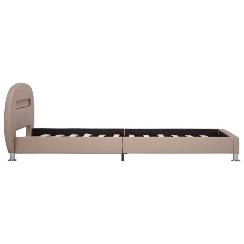 Casa si Gradina - Mobilier - Paturi si accesorii - Paturi - Cadru de pat cu LED, cappuccino, 100 x 200 cm, piele ecologica - Infinity.ro