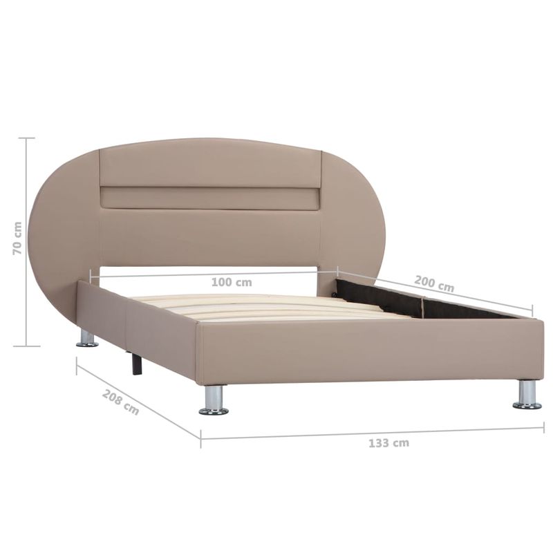 Casa si Gradina - Mobilier - Paturi si accesorii - Paturi - Cadru de pat cu LED, cappuccino, 100 x 200 cm, piele ecologica - Infinity.ro