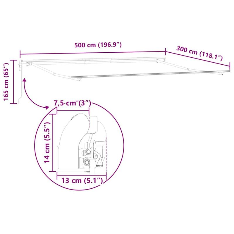 Casa si Gradina - Gradina si terasa - Umbrele si pavilioane - Pavilioane - Copertina Manual Alb 5 x 3 m Metal - Infinity.ro