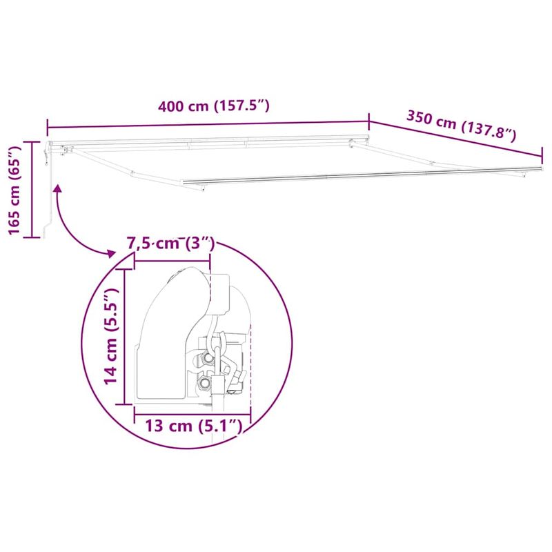 Casa si Gradina - Gradina si terasa - Umbrele si pavilioane - Pavilioane - Copertina Manual Alb 4 × 3,5 m Metal - Infinity.ro