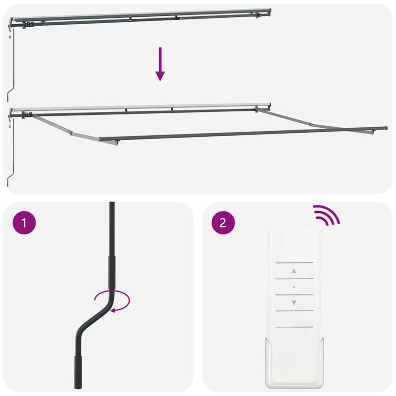 Casa si Gradina - Gradina si terasa - Umbrele si pavilioane - Pavilioane - Cadru de copertina manual antracit, 4.5 × 3 m, Metal - Infinity.ro