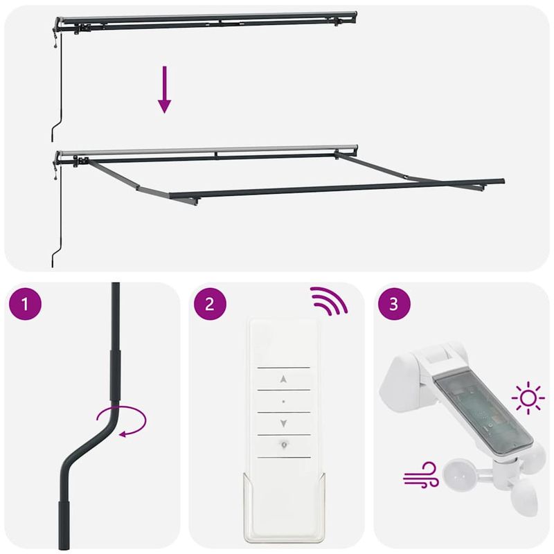 Casa si Gradina - Gradina si terasa - Umbrele si pavilioane - Pavilioane - Cadru de copertina manual antracit, 3.5 x 2.5 m, Metal - Infinity.ro