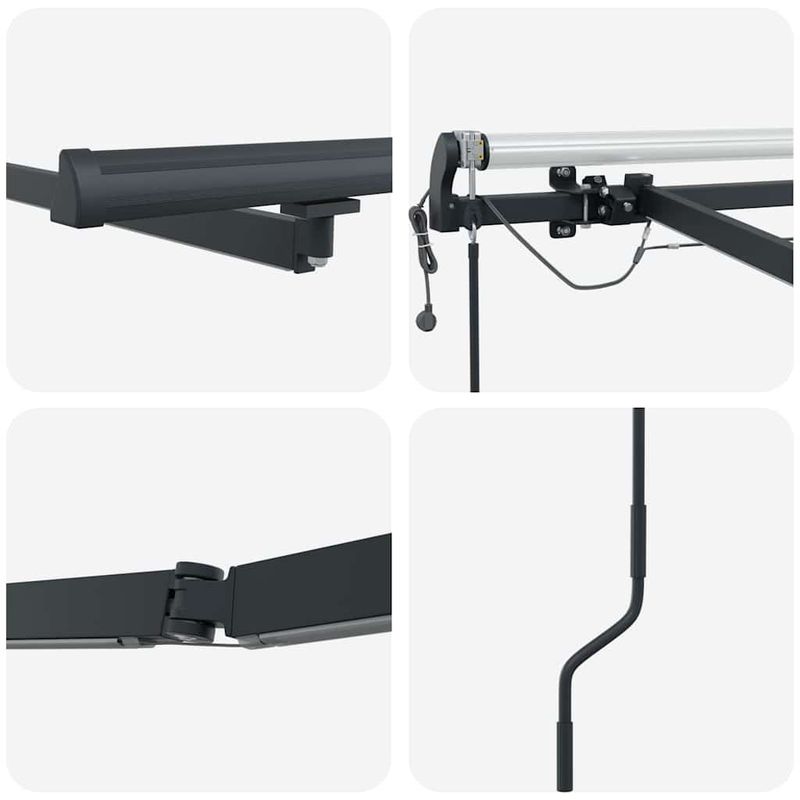 Casa si Gradina - Gradina si terasa - Umbrele si pavilioane - Pavilioane - Copertina cu Manual Antracit 6 × 3,5 m Metal - Infinity.ro