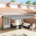 Casa si Gradina - Gradina si terasa - Umbrele si pavilioane - Umbrele - Copertina Manual Alb 5 × 3,5 m Metal - Infinity.ro