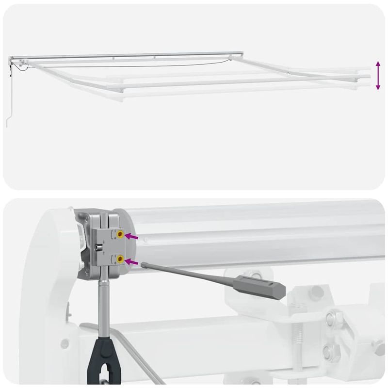 Casa si Gradina - Gradina si terasa - Umbrele si pavilioane - Umbrele - Copertina cu Manual Alb 4 × 3,5 m Metal - Infinity.ro