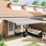 Casa si Gradina - Gradina si terasa - Umbrele si pavilioane - Umbrele - Copertina cu Manual Alb 4,5 × 3,5 m Metal - Infinity.ro