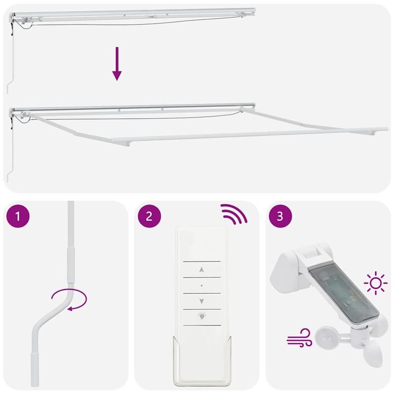 Casa si Gradina - Gradina si terasa - Umbrele si pavilioane - Umbrele - Copertina cu Manual Alb 4,5 × 3,5 m Metal - Infinity.ro