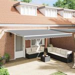 Casa si Gradina - Gradina si terasa - Umbrele si pavilioane - Umbrele - Copertina cu Manual Alb 4,5 × 3 m Metal - Infinity.ro