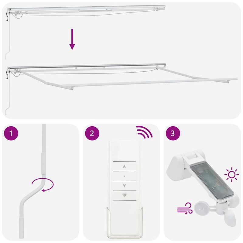 Casa si Gradina - Gradina si terasa - Umbrele si pavilioane - Umbrele - Copertina cu Manual Alb 4,5 × 3 m Metal - Infinity.ro
