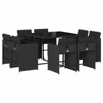 Casa si Gradina - Gradina si terasa - Mobilier exterior - Seturi mobila gradina - Set mobilier de gradina cu perne, 9 piese, negru, poliratan - Infinity.ro