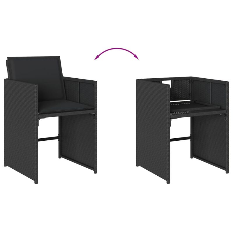 Casa si Gradina - Gradina si terasa - Mobilier exterior - Seturi mobila gradina - Set mobilier de gradina cu perne, 9 piese, negru, poliratan - Infinity.ro