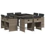 Casa si Gradina - Gradina si terasa - Mobilier exterior - Seturi mobila gradina - Set mobilier gradina cu perne, 9 piese, gri, poliratan - Infinity.ro