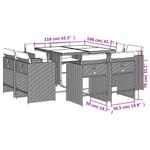 Casa si Gradina - Gradina si terasa - Mobilier exterior - Seturi mobila gradina - Set mobilier gradina cu perne, 9 piese, gri, poliratan - Infinity.ro