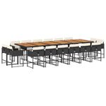 Casa si Gradina - Gradina si terasa - Mobilier exterior - Seturi mobila gradina - Set mobilier de gradina cu perne, 17 piese, negru, poliratan - Infinity.ro
