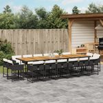 Casa si Gradina - Gradina si terasa - Mobilier exterior - Seturi mobila gradina - Set mobilier de gradina cu perne, 17 piese, negru, poliratan - Infinity.ro