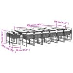 Casa si Gradina - Gradina si terasa - Mobilier exterior - Seturi mobila gradina - Set mobilier de gradina cu perne, 17 piese, negru, poliratan - Infinity.ro