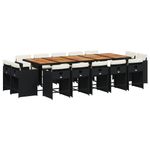 Casa si Gradina - Gradina si terasa - Mobilier exterior - Seturi mobila gradina - Set mobilier de gradina cu perne, 15 piese, negru, poliratan - Infinity.ro